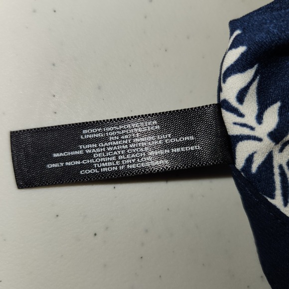 Chic Massini Blue Floral Navy Women's Dress Sz XL Drawstring Waist NWT - Picture 9 of 9